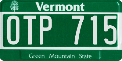 VT license plate OTP715