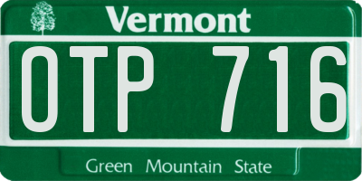 VT license plate OTP716