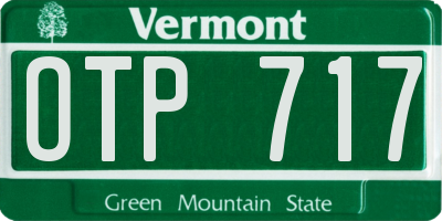 VT license plate OTP717