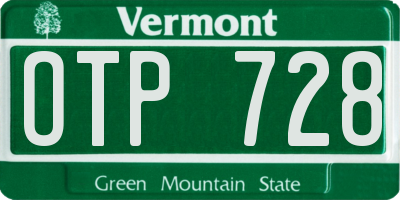 VT license plate OTP728
