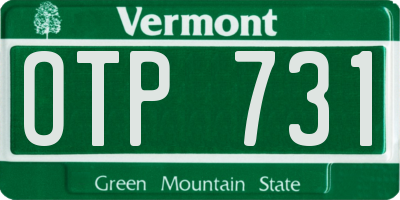 VT license plate OTP731