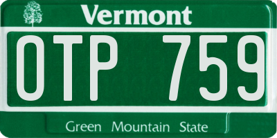 VT license plate OTP759