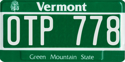 VT license plate OTP778