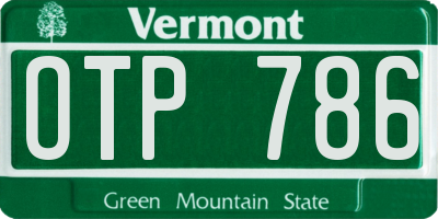 VT license plate OTP786
