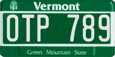 VT license plate OTP789