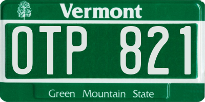 VT license plate OTP821