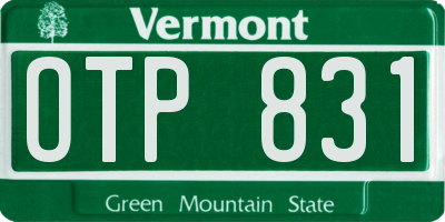 VT license plate OTP831
