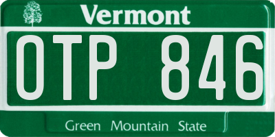 VT license plate OTP846