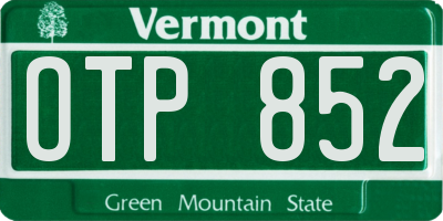 VT license plate OTP852
