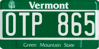 VT license plate OTP865