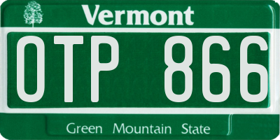 VT license plate OTP866