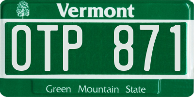 VT license plate OTP871