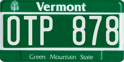 VT license plate OTP878