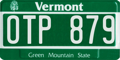 VT license plate OTP879