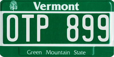 VT license plate OTP899