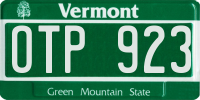VT license plate OTP923