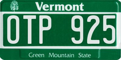 VT license plate OTP925
