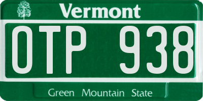 VT license plate OTP938
