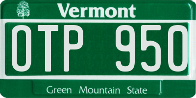 VT license plate OTP950