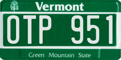 VT license plate OTP951