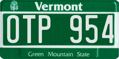 VT license plate OTP954