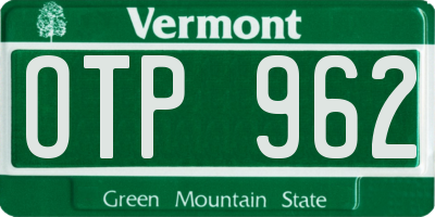 VT license plate OTP962