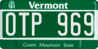 VT license plate OTP969