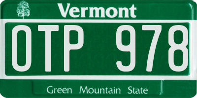 VT license plate OTP978