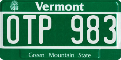 VT license plate OTP983