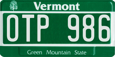 VT license plate OTP986