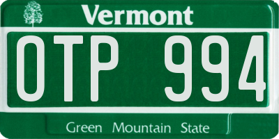 VT license plate OTP994