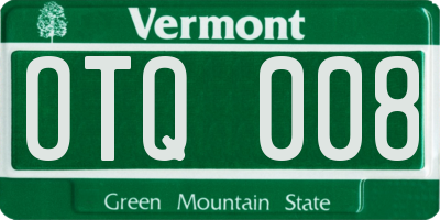 VT license plate OTQ008