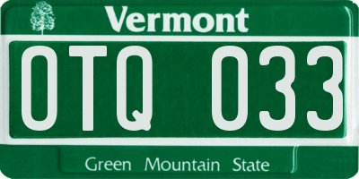 VT license plate OTQ033