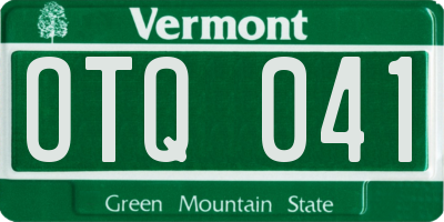 VT license plate OTQ041