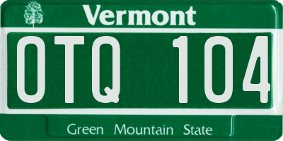 VT license plate OTQ104