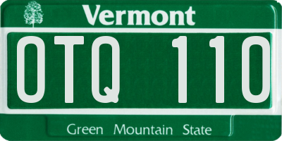 VT license plate OTQ110