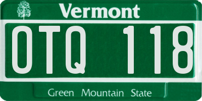 VT license plate OTQ118