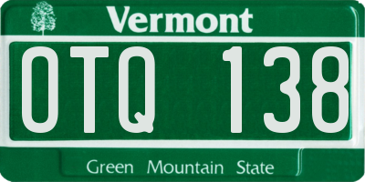 VT license plate OTQ138