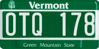VT license plate OTQ178