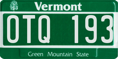 VT license plate OTQ193