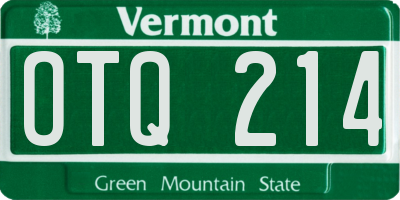 VT license plate OTQ214