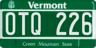 VT license plate OTQ226