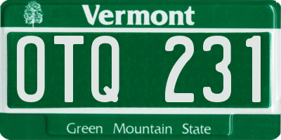 VT license plate OTQ231