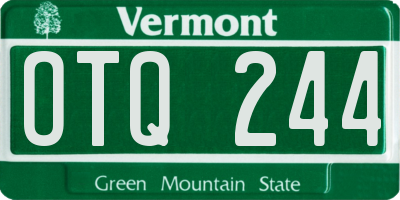 VT license plate OTQ244