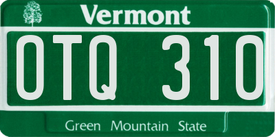 VT license plate OTQ310