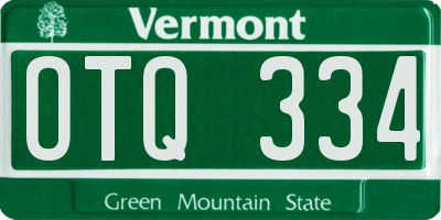 VT license plate OTQ334