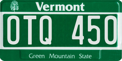 VT license plate OTQ450
