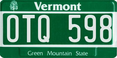 VT license plate OTQ598