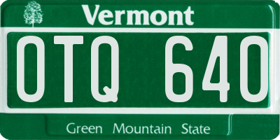 VT license plate OTQ640