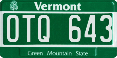 VT license plate OTQ643